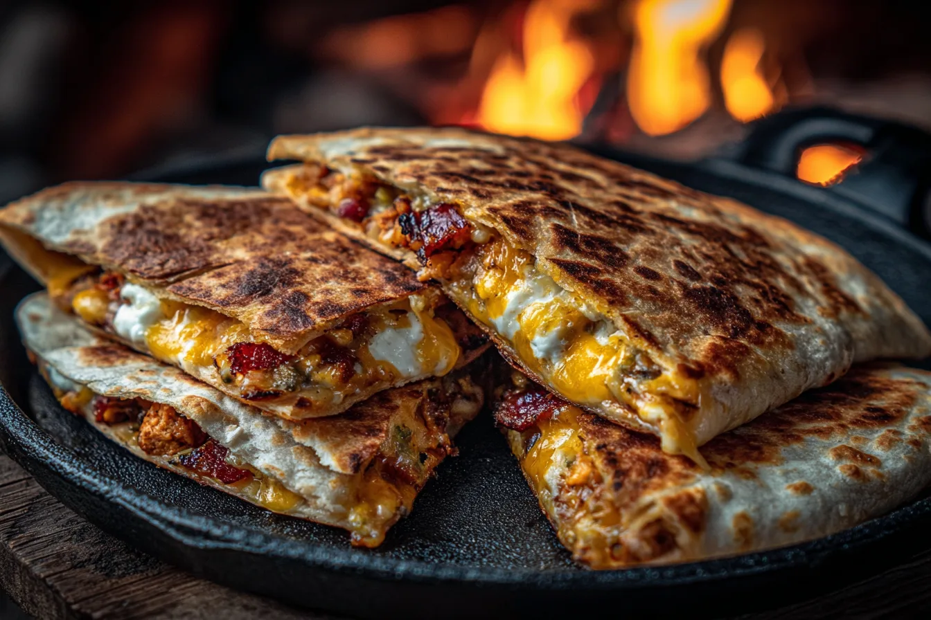Camping Quesadillas with Turkey and 3-Cheese Melt