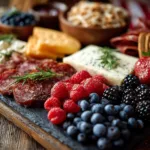Patriotic Charcuterie Board with Red White Blue Snacks