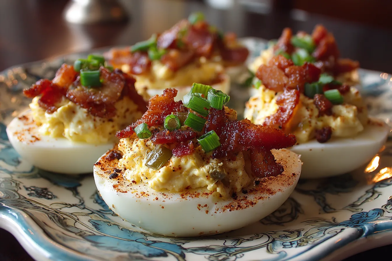 Plant-Based Smoked Flavor Jalapeño Deviled Eggs for BBQ Parties