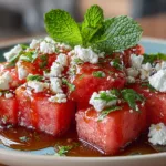 Watermelon Feta Salad with Hot Honey