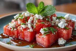 Watermelon Feta Salad with Hot Honey