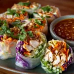 Thai Peanut Chicken Summer Rolls