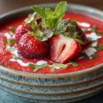 Chilled Strawberry Tomato Summer Soup Recipe