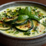 Light Zucchini Basil Summer Soup (Low-Calorie)