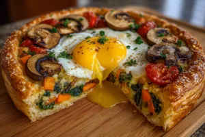 Breakfast Egg and Veggie Puff Pastry Tart