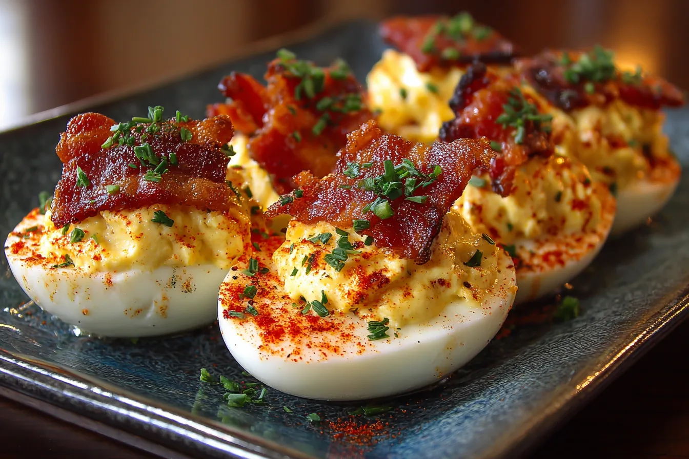 Classic Deviled Eggs with Bacon Substitute