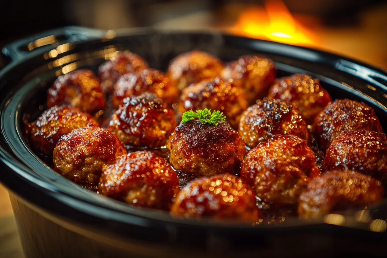 Bourbon BBQ Meatballs Crockpot