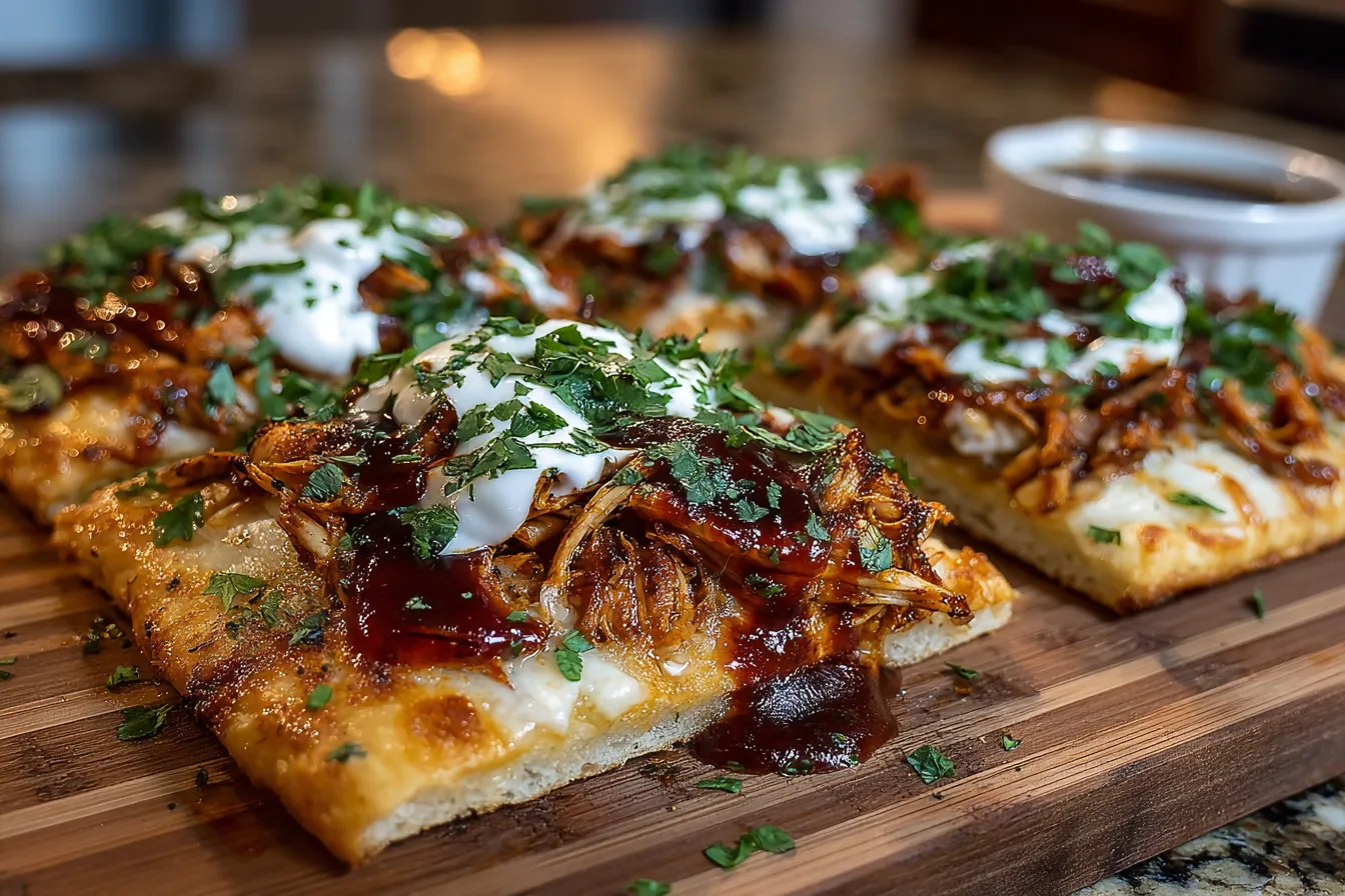 Easy BBQ Chicken Flatbread Pizza
