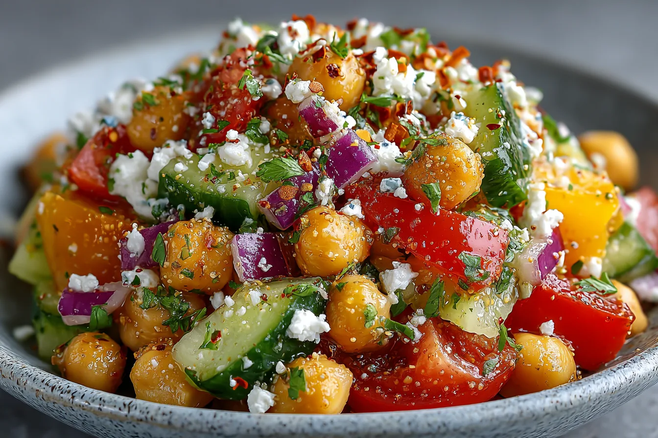 Mediterranean Chickpea Salad Recipe | Healthy & Flavorful Dish
