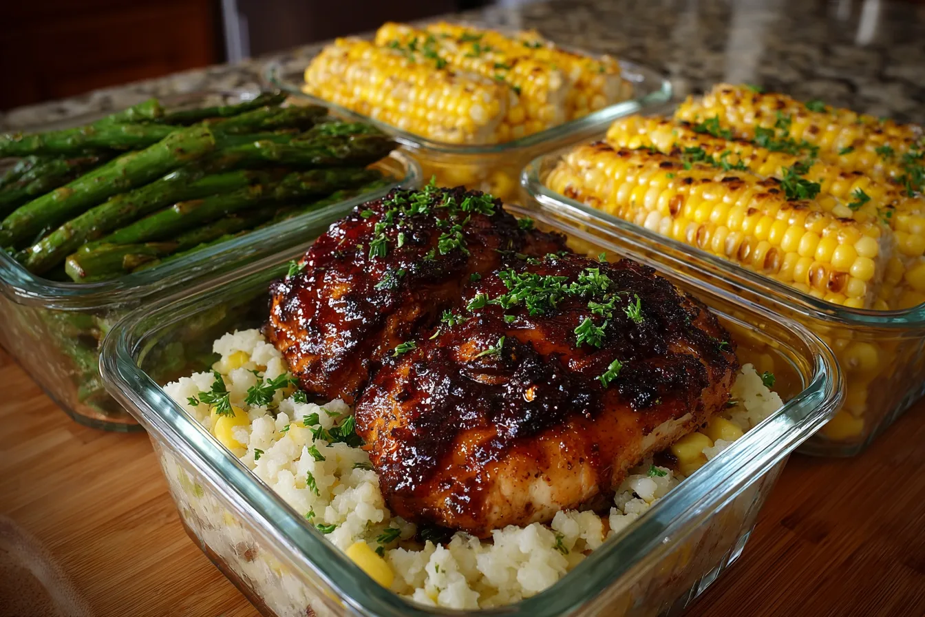 BBQ Chicken Summer Meal Prep Containers
