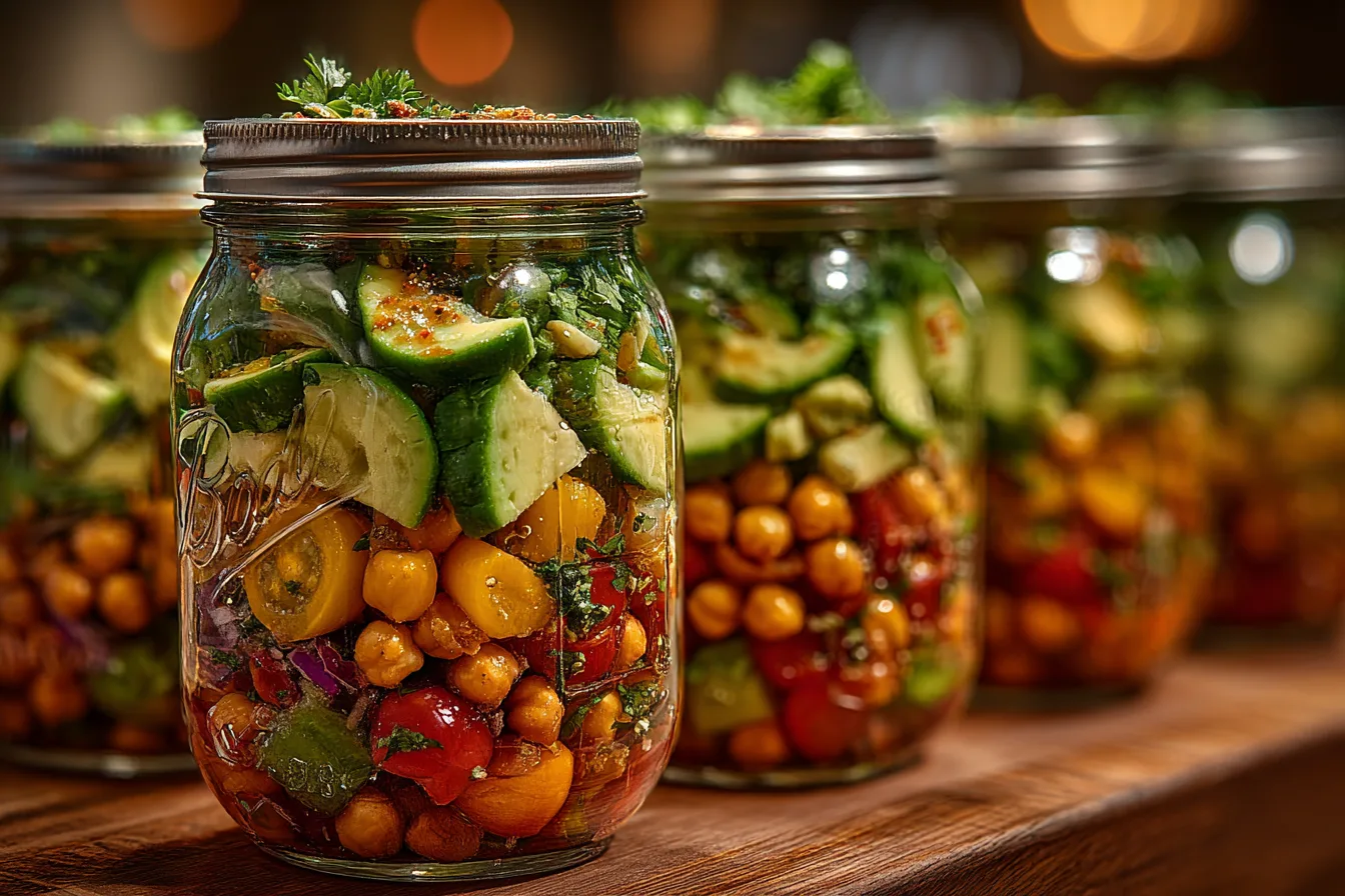 Avocado Chickpea Summer Salad Jars