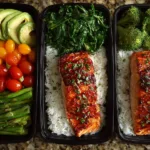 Teriyaki Salmon Rice Meal Prep Bowls