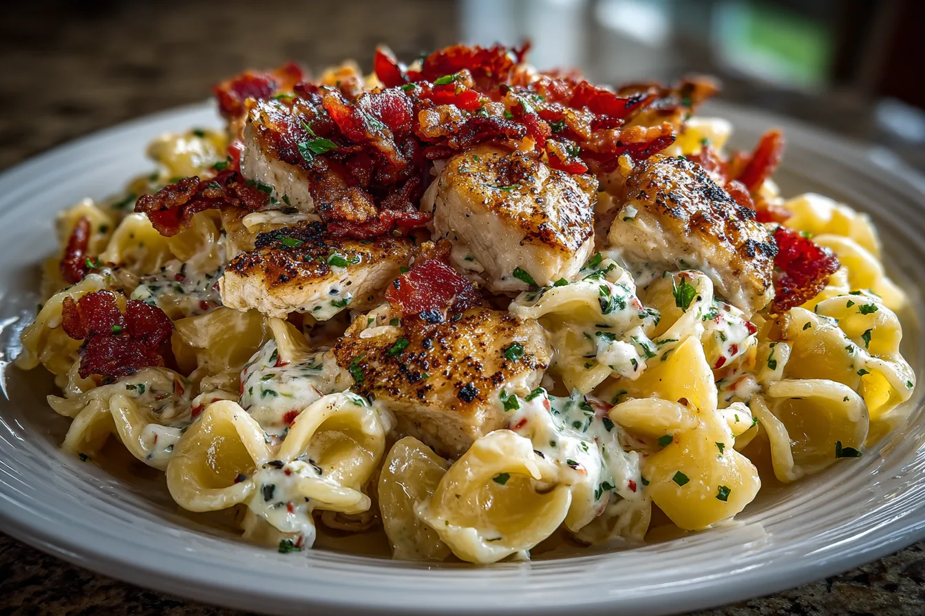 Greek Yogurt Chicken Bacon Pasta Salad