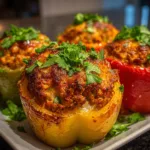 Healthy Ground Chicken Stuffed Peppers Recipe