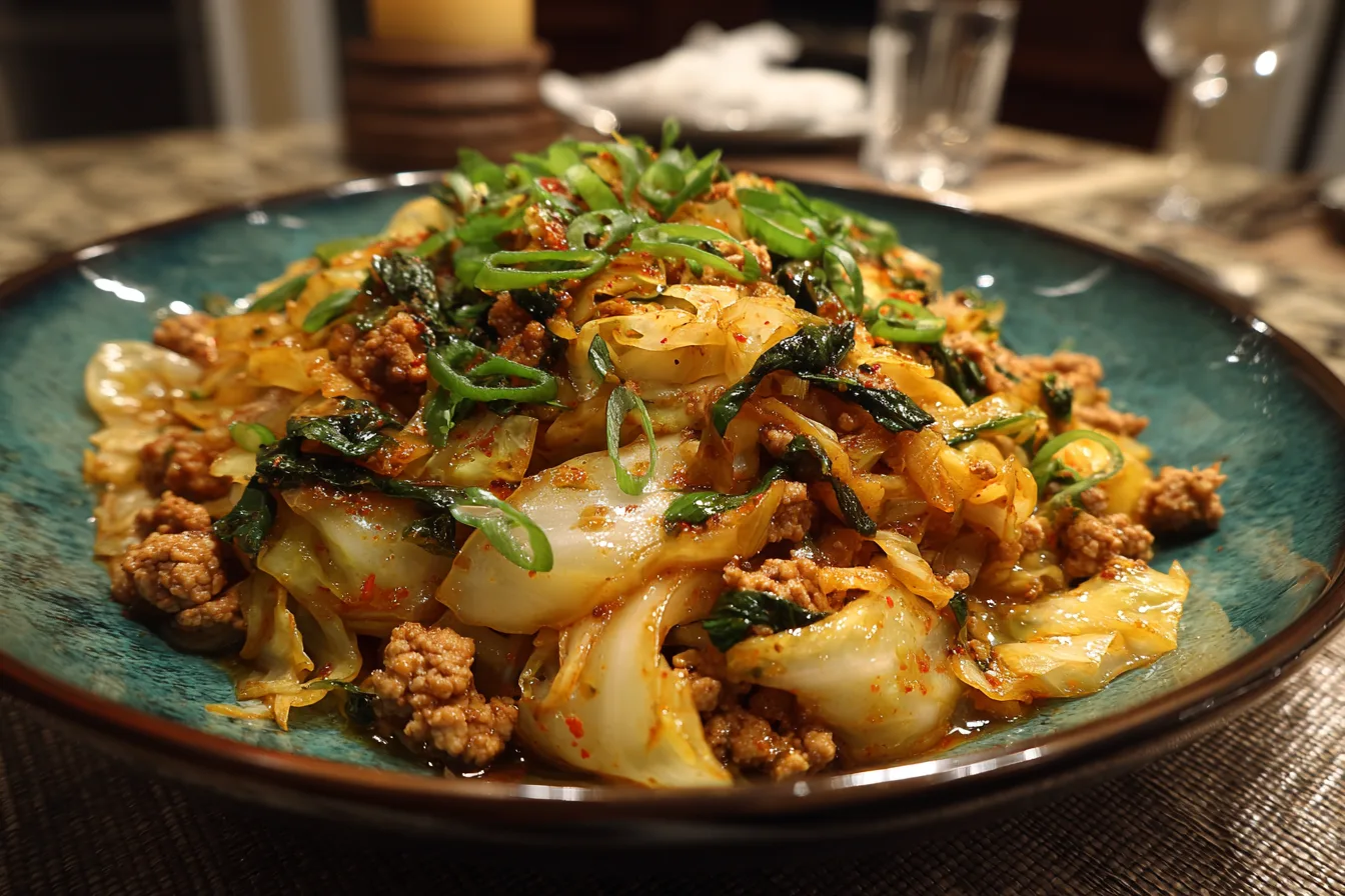 Ground Chicken Cabbage Stir Fry