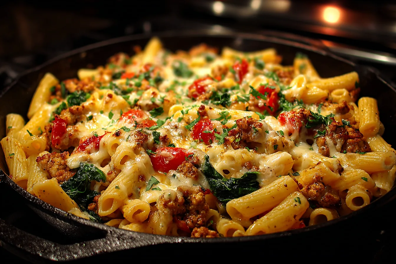 Healthy Ground Chicken Pasta Skillet