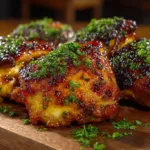 Honey Garlic Air Fryer Chicken Thighs