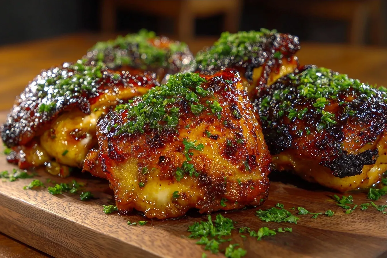 Honey Garlic Air Fryer Chicken Thighs