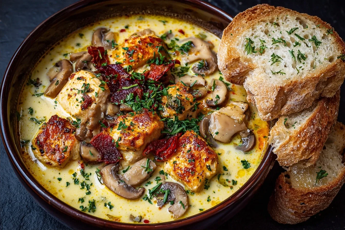 Marry Me Chicken Soup Recipe with Creamy Carrot and Parmesan