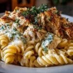 Crockpot Chicken Alfredo Pasta | A Creamy One-Pan Comfort Dish