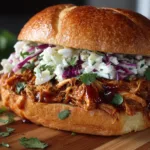 Crockpot BBQ Pulled Chicken Sandwiches