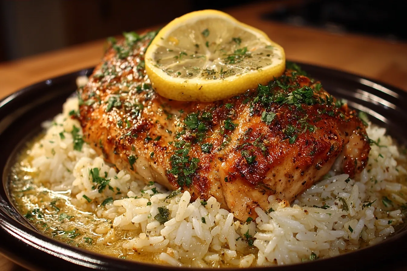 Crockpot Lemon Herb Chicken & Rice: A Flavorful One-Pan Wonder