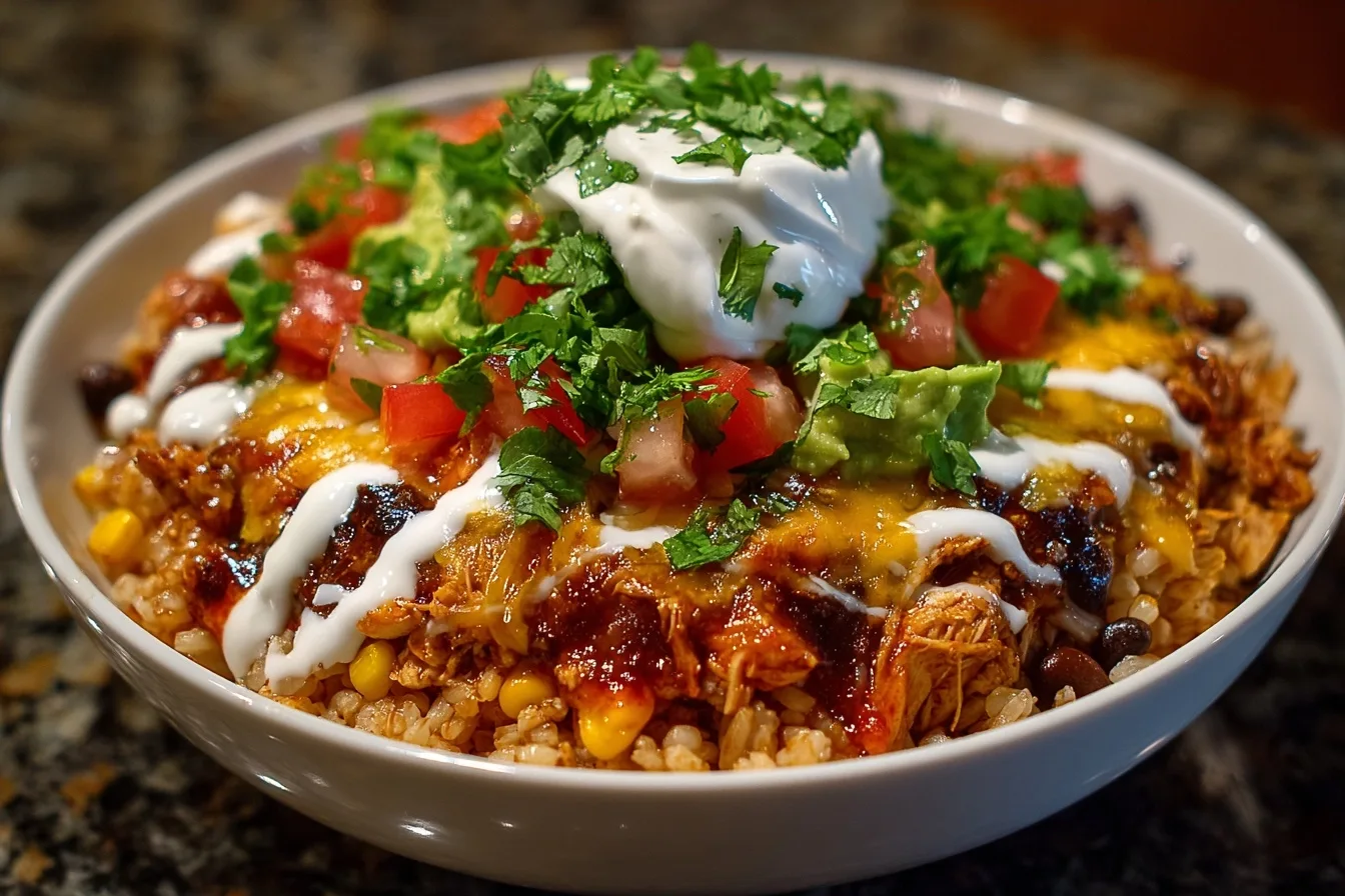 Healthy Crockpot Chicken Burrito Bowls: A Flavorful, No-Slave Meal