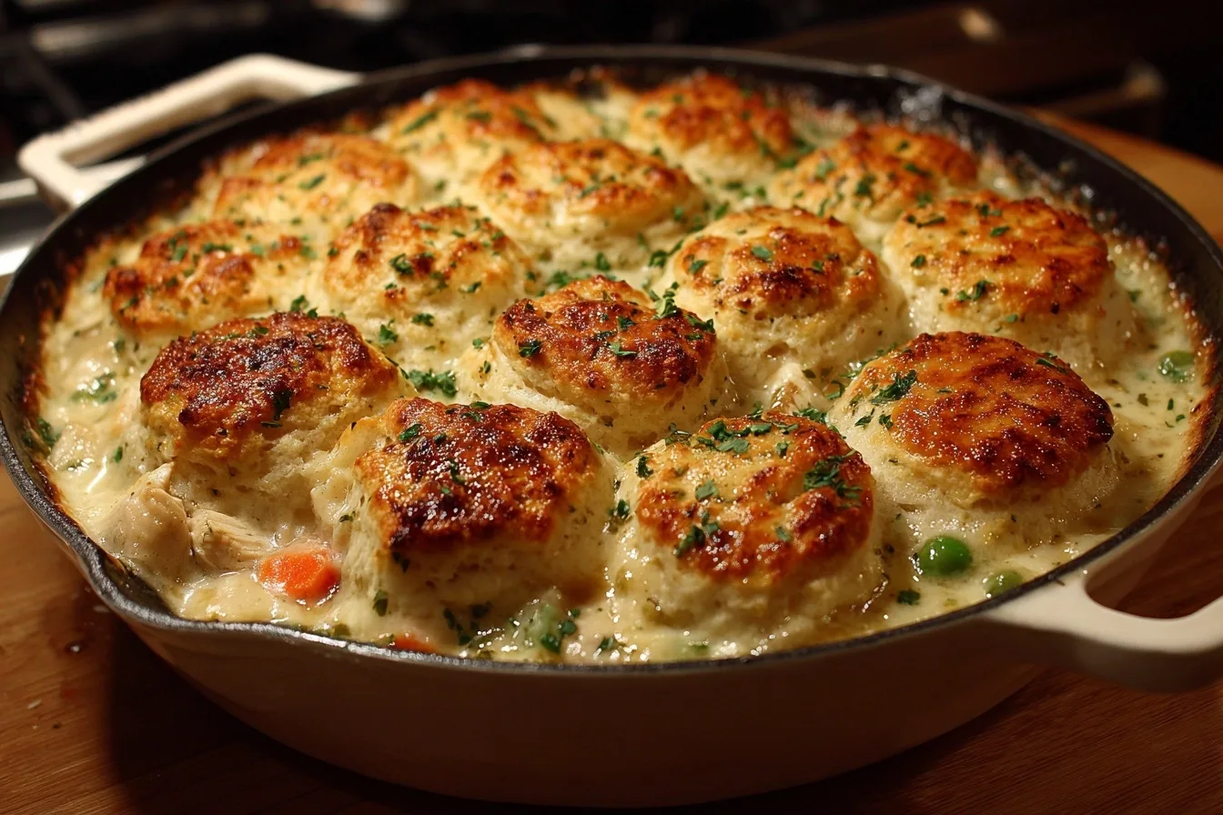 Easy Biscuit Chicken Pot Pie Bake