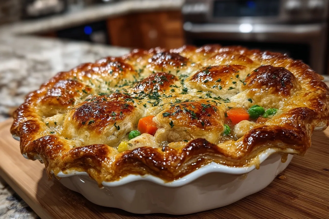 Healthy High Protein Chicken Pot Pie Made with Greek Yogurt