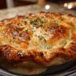 Air Fryer Chicken Pot Pie Recipe with Puff Pastry and Vegetables