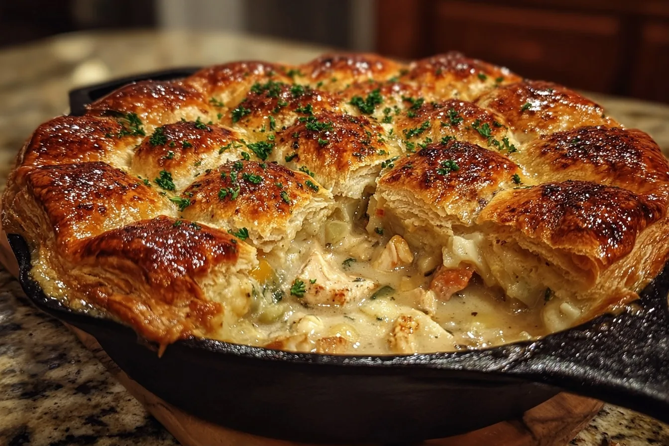 Skillet Chicken Pot Pie with Puff Pastry: A Tasty, Time-Saving Recipe