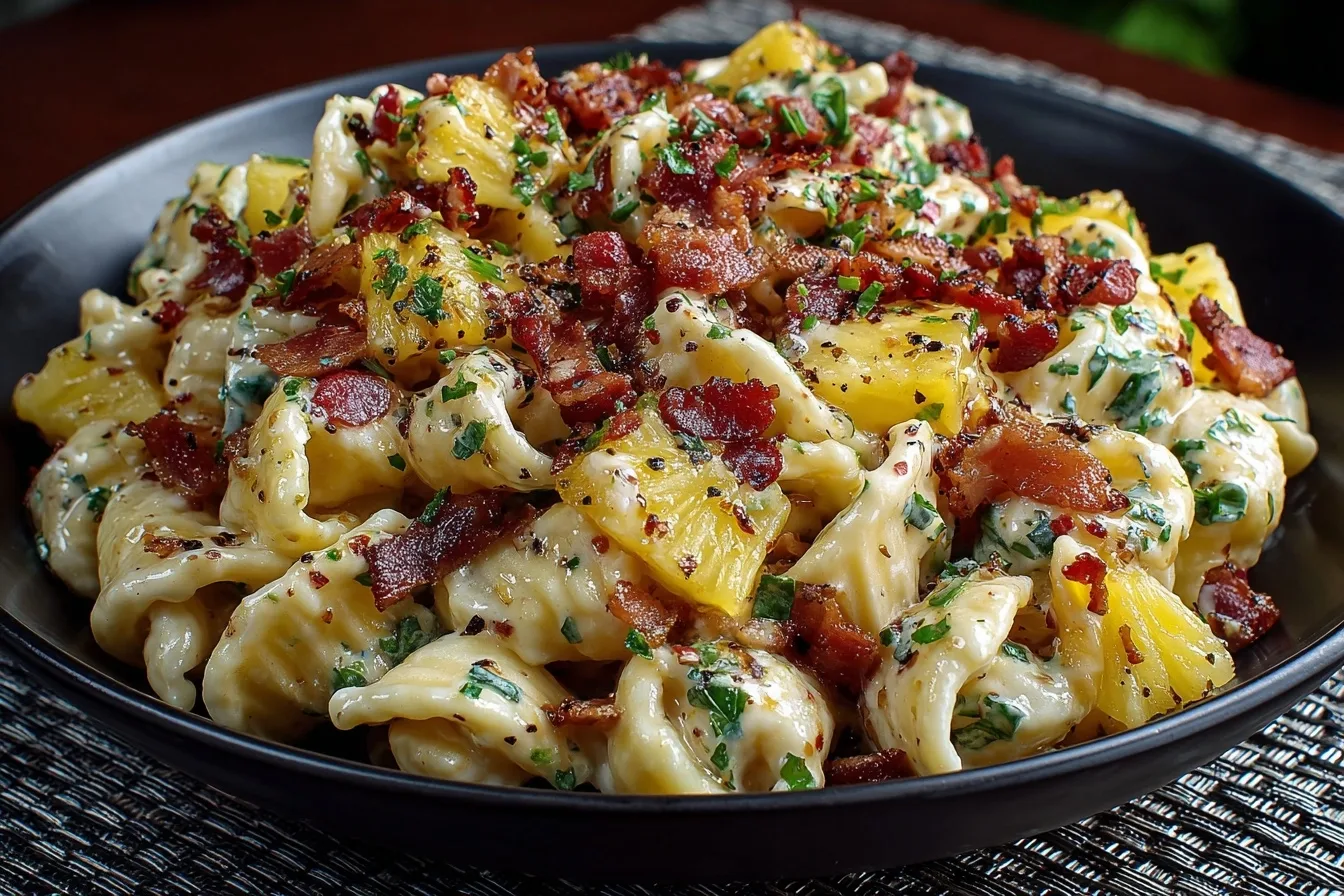Tropical Pasta Salad with Pineapple & Smoked Turkey Bacon