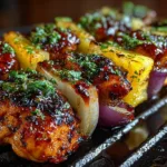 BBQ Chicken Pineapple Kabobs