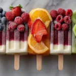 Frozen Yogurt Fruit Popsicles Recipe with Greek Yogurt and Berries