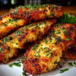 Parmesan Herb Chicken Tenders with Garlic Crust