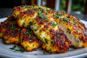 Garlic Parmesan Crusted Chicken Breasts Recipe (Dairy-Free Option)