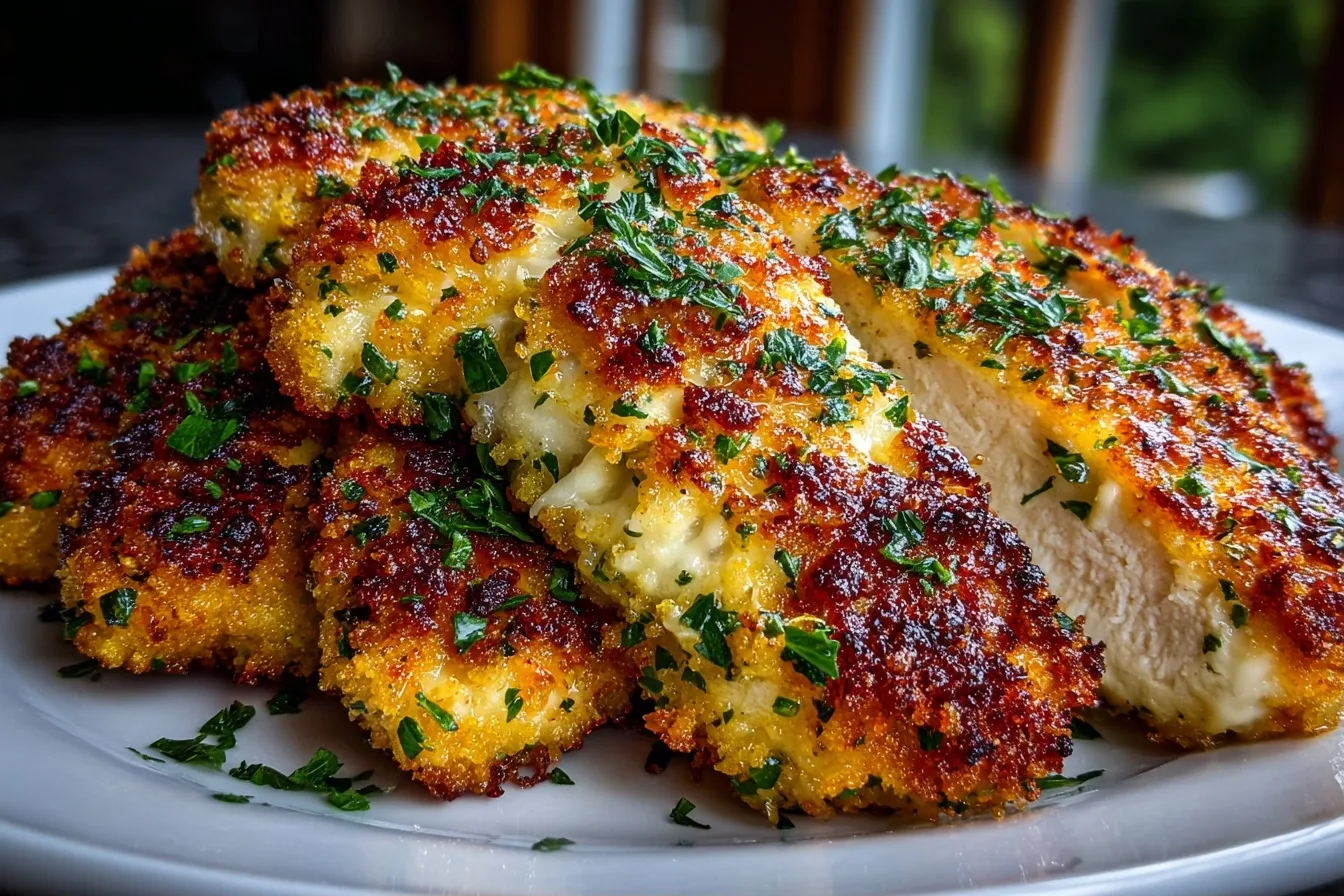 Garlic Parmesan Crusted Chicken Breasts Recipe (Dairy-Free Option)