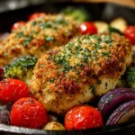 One Pan Parmesan Crusted Chicken and Veggies