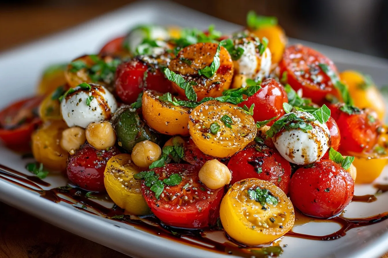 Mediterranean Caprese Chickpea Salad Recipe
