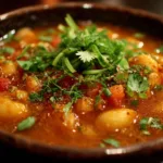 Vegan Lima Bean Stew with Tomatoes, Carrots, and Garlic