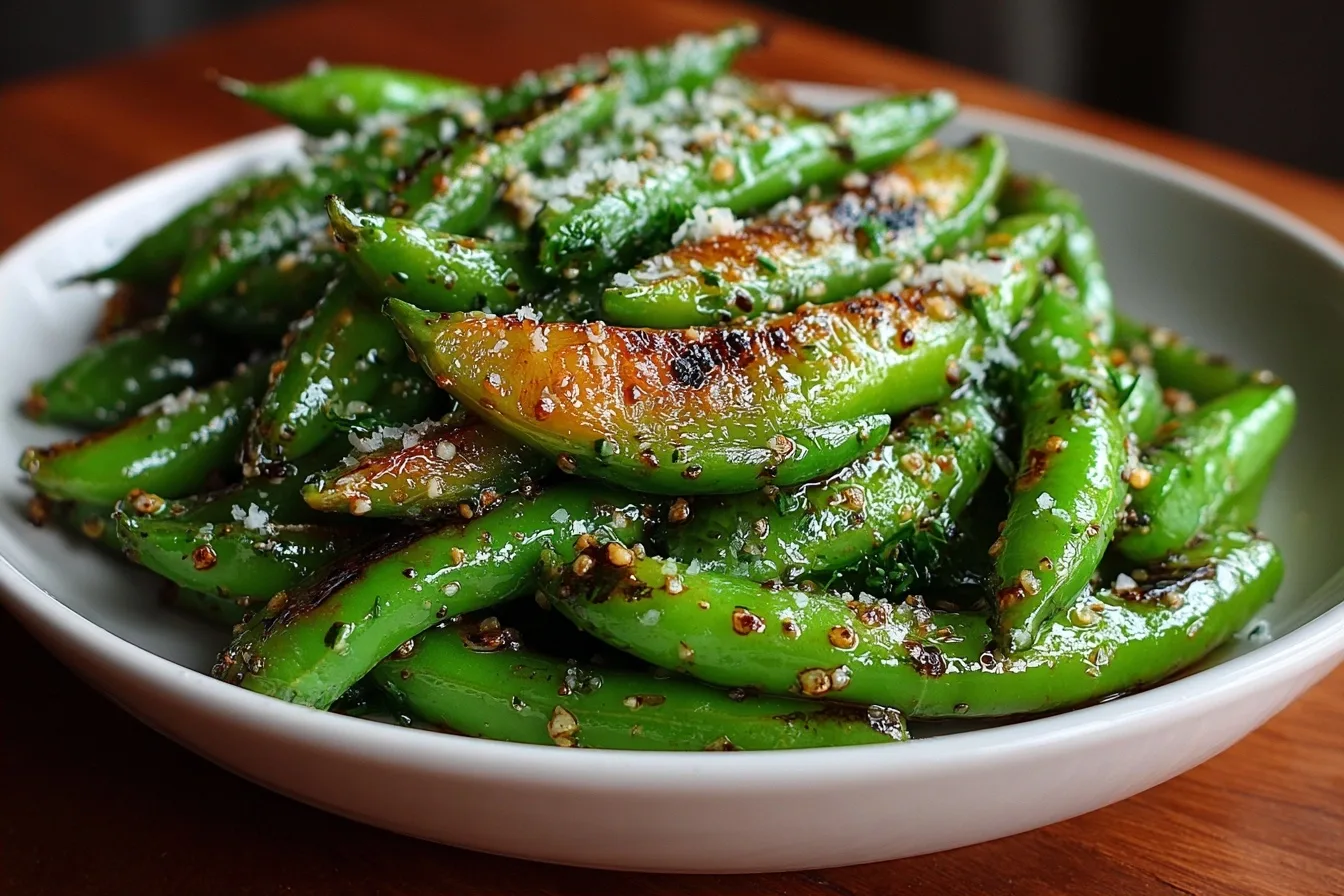 Parmesan Garlic Snap Peas
