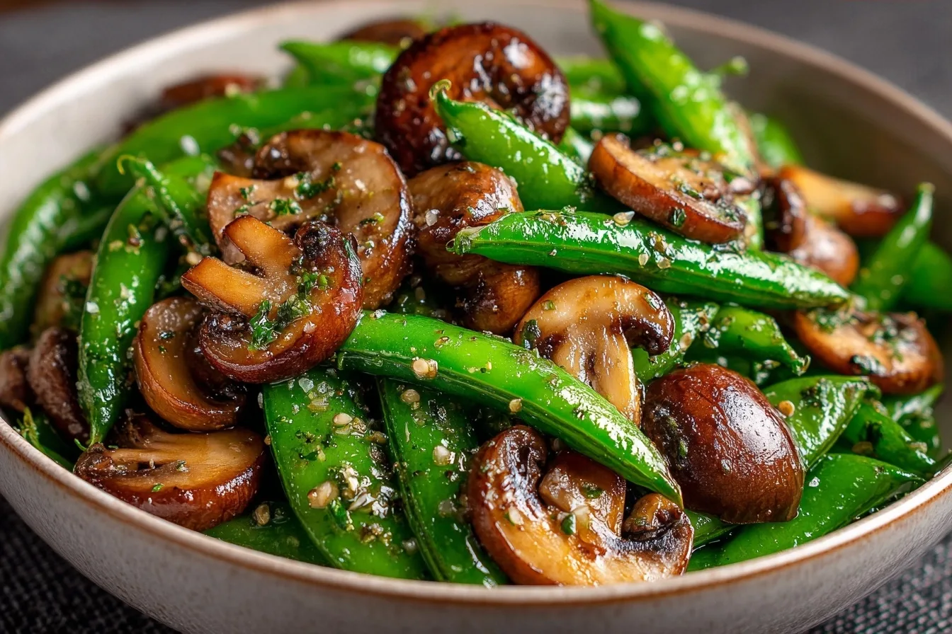 Garlic Butter Snap Peas with Mushrooms