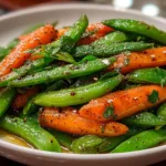 Garlic Butter Snap Peas and Carrots - Quick Vegetarian Side Dish