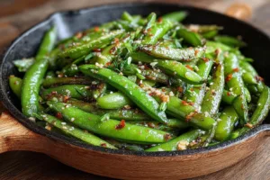 Garlic Butter Snap Peas Skillet Recipe