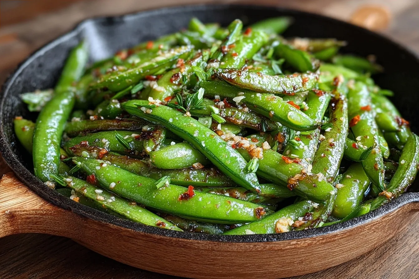 Garlic Butter Snap Peas Skillet Recipe
