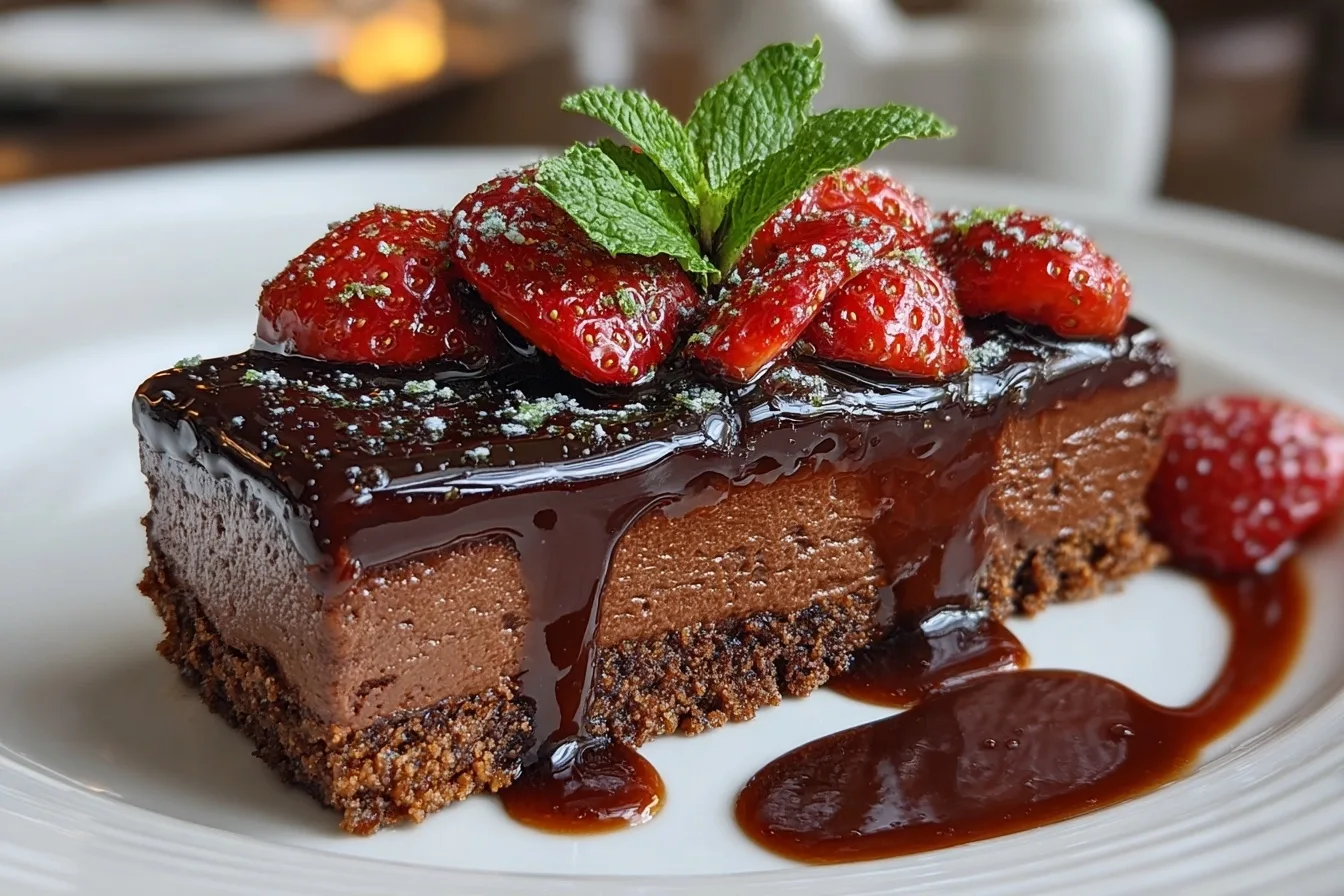Dark Chocolate Mousse Cake with Creamy Silk and Rich Flavor