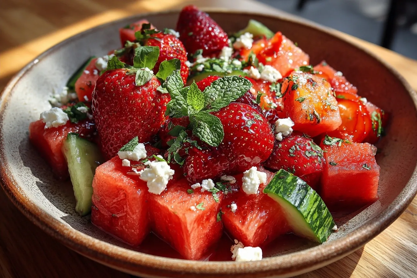 Healthy Summer Quinoa Salad with Chickpeas, Cucumber, and Red Pepper