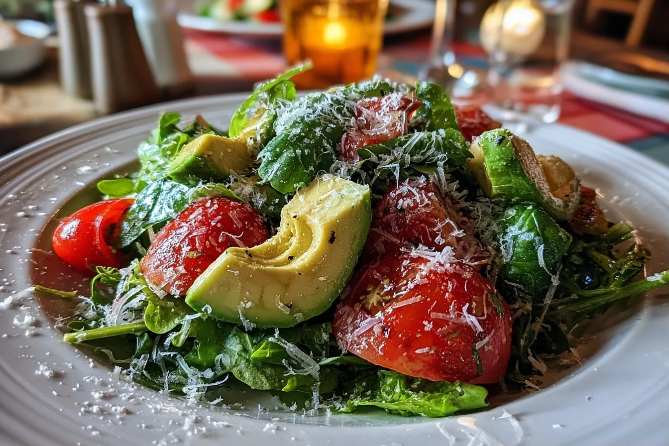 Avocado Arugula Parmesan Salad