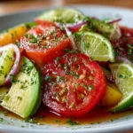 Tomato Avocado Salad with Lime Dressing