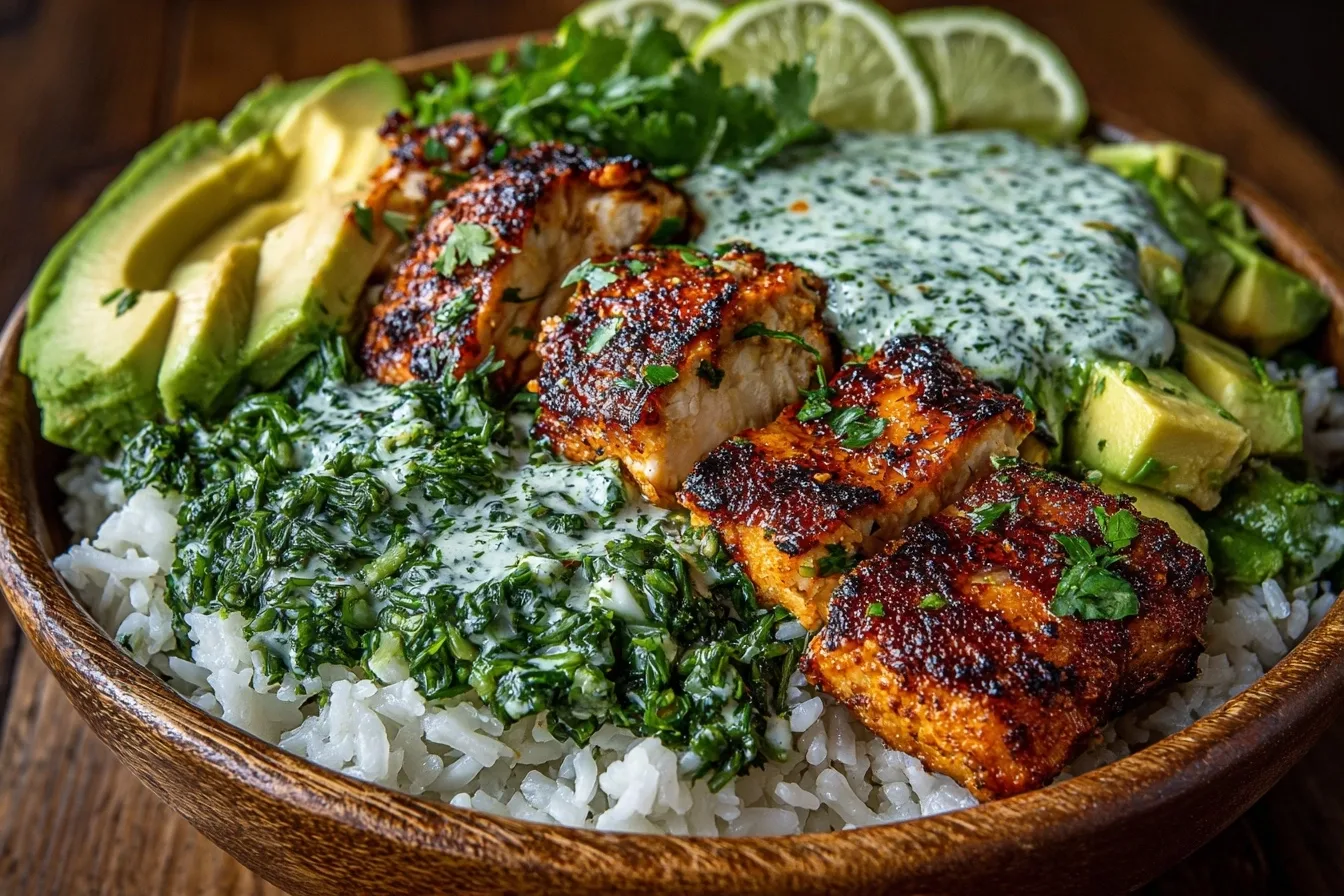 Cilantro Lime Chicken Bowl Recipe with Flavorful, Fresh Toppings